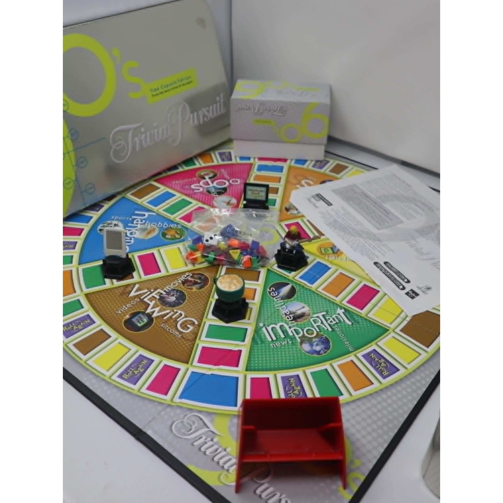 Trivial Pursuit 90s Board Game Time Capsule Tin Trivia Parker Bros